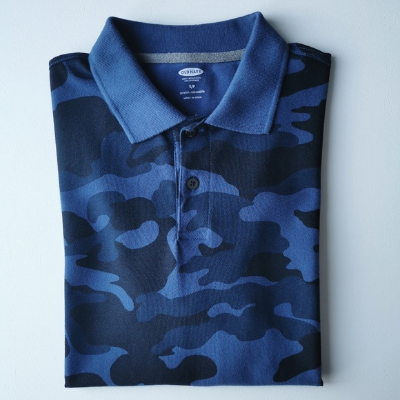 OLD NAVY men's short sleeve polo shirt camouflage - Picture 1 of 8